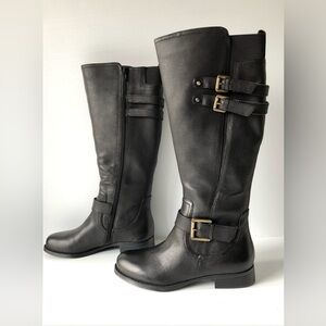 Women's Naturalizer Jessie Leather Riding Boots Black Size 6 Wide New with Tags